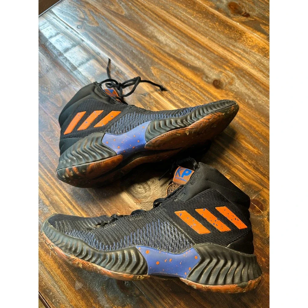 Adidas Pro Bounce 2018 Kristaps Porzingis PE Mens 9.5 Black Orange Blue B41990‎